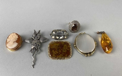 A DANISH SILVER BROOCH AND OTHERS