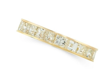 A DIAMOND ETERNITY RING in yellow gold, the band set