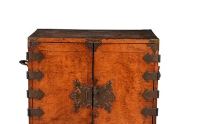 A Dutch Colonial exotic hardwood and brass mounted cabinet