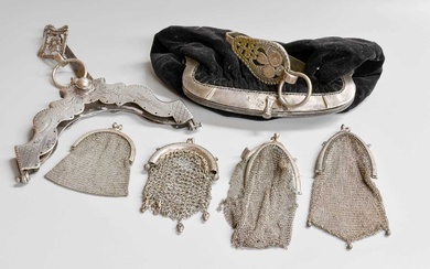 A Dutch Silver-Mounted Purse With Clip, Maker's Mark AT, 1834,...