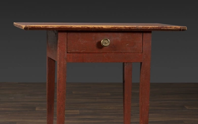 A Federal Red Painted Pine Diminutive Tavern Table