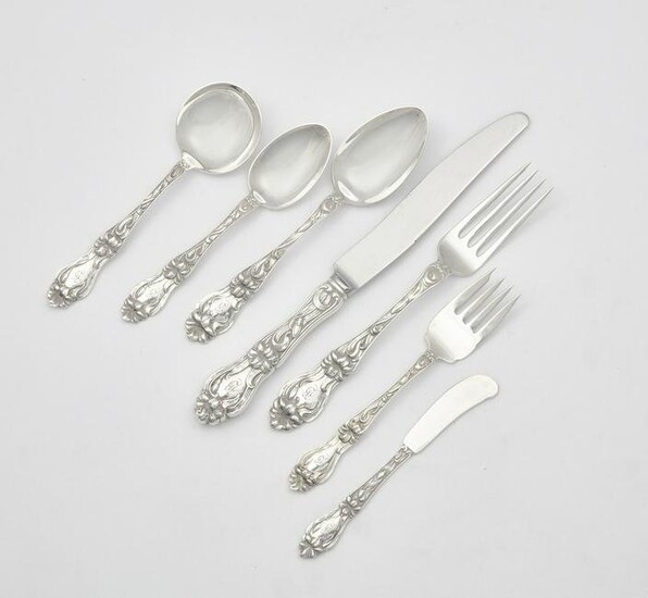 A Frank Whiting silver Lily flatware service