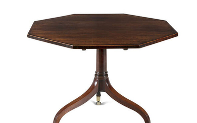 A GEORGE III INLAID MAHOGANY OCTAGONAL OCCASIONAL TABLE,...