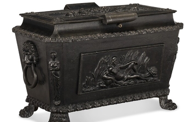 A GEORGE IV CAST-IRON STRONG BOX