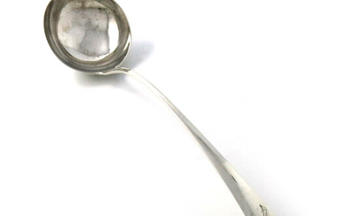 A George II Irish silver regimental soup ladle