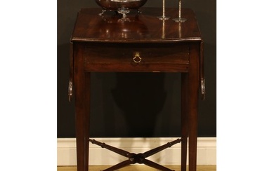A George III mahogany butterfly Pembroke table, shaped top w...