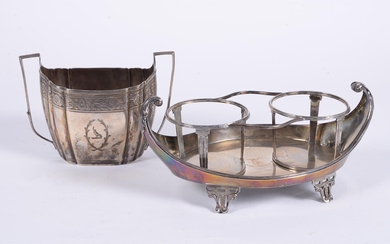 A George III silver twin handled shaped oval sugar basin by Thomas Wallis II