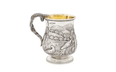 A George IV sterling silver christening mug, London 1828 by messrs Lias