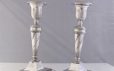 A Good Pair of Edwardian Sterling Silver Candlesticks(2) - .925 silver - Mappin & Webb Ltd, London - England - 1910