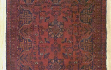 A HANDKNOTTED PURE WOOL CLASSIC AFGHAN KHAL