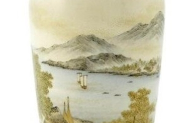 A Japanese satsuma ware baluster vase by