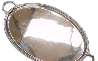 A LARGE GEORGE V SILVER TRAY