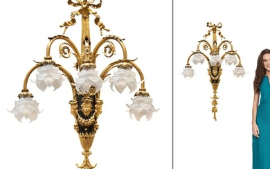A Large 19th C. French Figural Bronze Wall Sconce