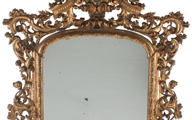 A Large French Rococo-Style Carved Giltwood (19th century)