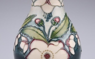 A MOORCROFT POTTERY VASE, by Rachel Bishop, tubelined
