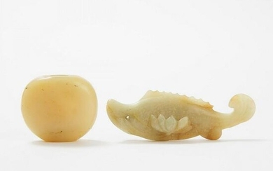 A Mottled Jade Carving of a Fish, Ming Dynasty