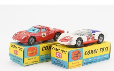A Pair of 1960s Corgi models to include No: 330 "Porsche Car...