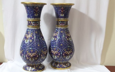 A Pair of Chinese Cloisonne Vases