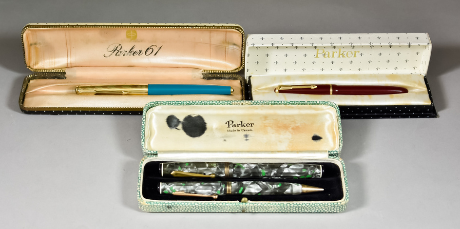 A Parker Fountain Pen and Propelling Pencil Set, boxed, the...