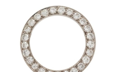 A Platinum and Diamond Circle Brooch, Maurice Tishman