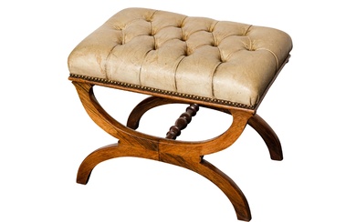 A ROSEWOOD FOOTSTOOL, 19TH CENTURY