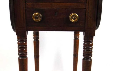 A Regency mahogany occasional table, the drop leaf top over...