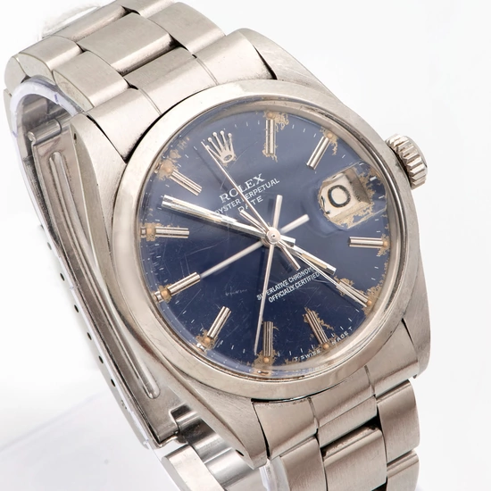 A Rolex Oyster Perpetual Date Stainless Steel Wristwatch