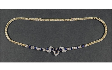 A Sapphire & Diamond Necklace.