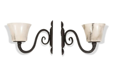A Set of Four French Art Deco Wrought-Iron and