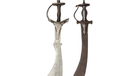 Ⓐ TWO INDIAN SHORTSWORDS, 19TH CENTURY