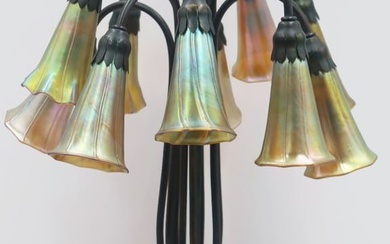 A Tiffany Studios Ten-Light "Pond-Lily" Table Lamp