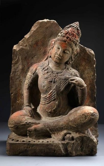 A Very Important Chinese Stone Carved Figure of