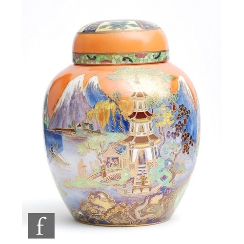 A Wiltshaw and Robinson Carlton Ware Art Deco ginger jar and...