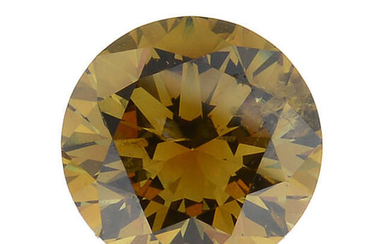 A brilliant-cut natural 'fancy vivid yellowish-orange' diamond, weighing 0.50ct, with report.