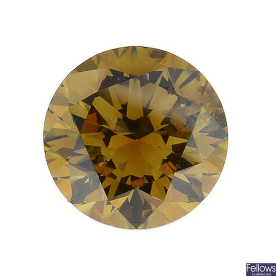 A brilliant-cut natural 'fancy vivid yellowish-orange' diamond, weighing 0.50ct, with report.