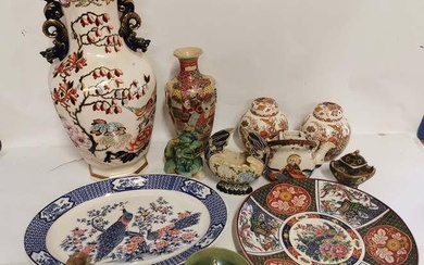 A collection of ceramics to include: a Japanese fine porcelain...