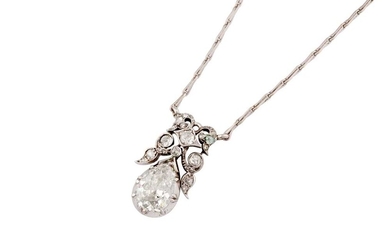 A diamond pendant necklace, late 19th century