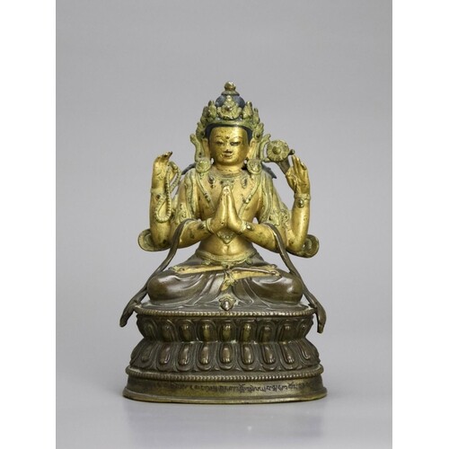 A fine bronze figure of Avalokitesvara Sadaksari, 17th/18th ...