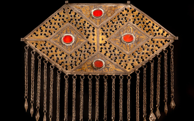 A fine gilt silver chest ornament - Turkestan, Teke Tribe, 1880-1900