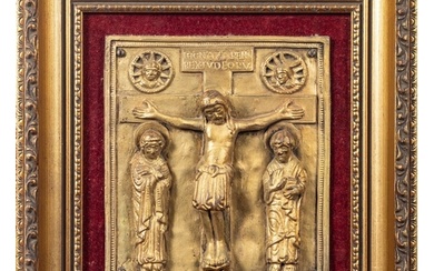 A gilt bronze Missal cover in French Mediaeval style; with t...