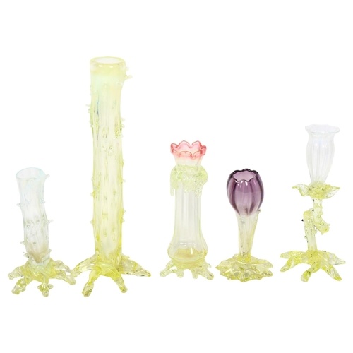 A group 5 items of Victorian form glass, including a crocus ...