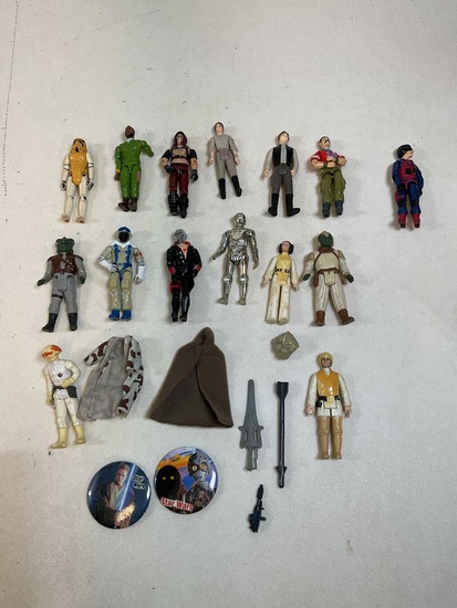 A group of original plastic Star Wars figures including Hans...