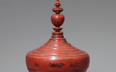 A large Shan state wood and lacquer offering vessel (hsun ok). Burma. 20th century