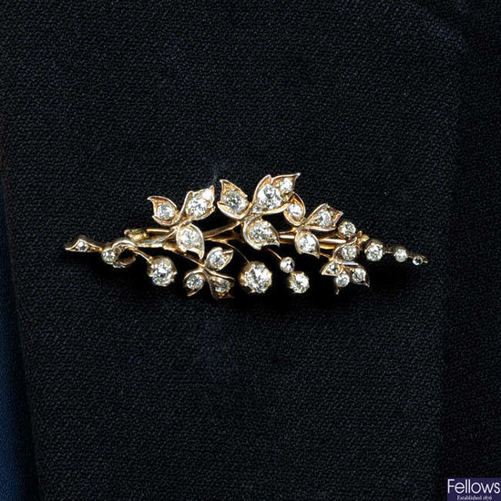 A late Victorian silver and gold, old-cut diamond