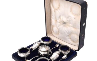 A matched silver seven piece cruet set by Jay, Richard Attenborough Co. Ltd