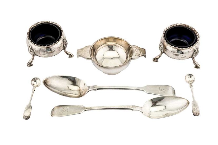 A pair of Edwardian sterling silver salts, London 1905 by Thomas Bradbury and Sons