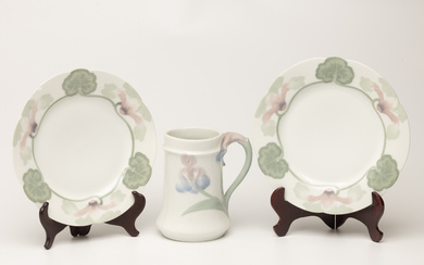 A pair of plates and a water jug, Rörstrand, early 20th century.