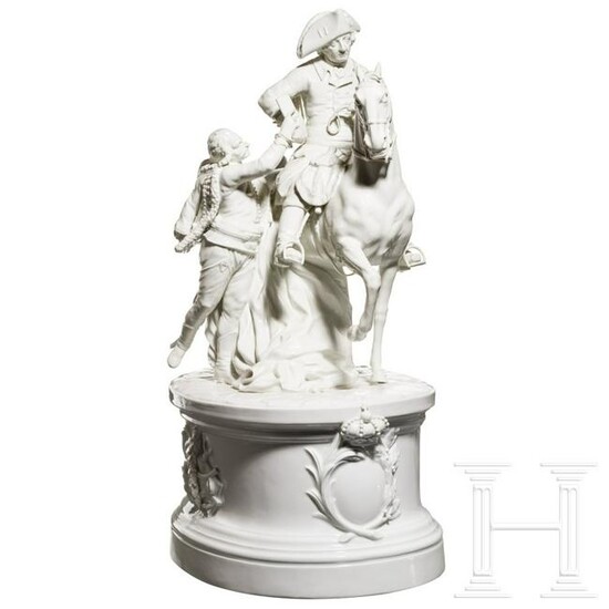 A porcelain group "Frederick the Great on horseback