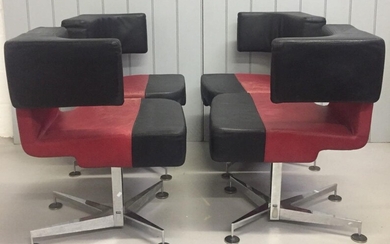 A set of four corner conference/swivel chairs, by Sedus,...