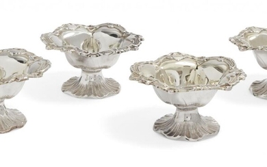 A set of four early Victorian silver salts, Sheffield, c.1852,...